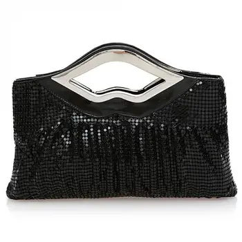 

Hot Sale Lip Paillette Handbag Fashion High Quality Women Famous Brand Sequined Evening Bag 5 Color Clutch High Quality 40