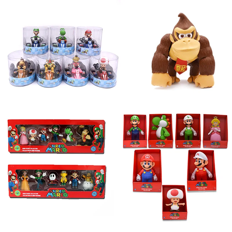 DONKEY KONG Super Mario Bros Bowser Luigi Koopa Yoshi Mario Car Toad Peach Princess Odyssey PVC Action Figure Model Dolls Toys DONKEY KONG Super Mario Bros Bowser Luigi Koopa Yoshi Mario Car Toad Peach Princess Odyssey PVC Action Figure Model Dolls Toys