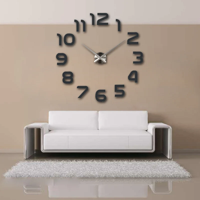 Top fashion 3d wall clock reloj de pared quartz watch modern diy clocks living room large decorative horloge murale  stickers