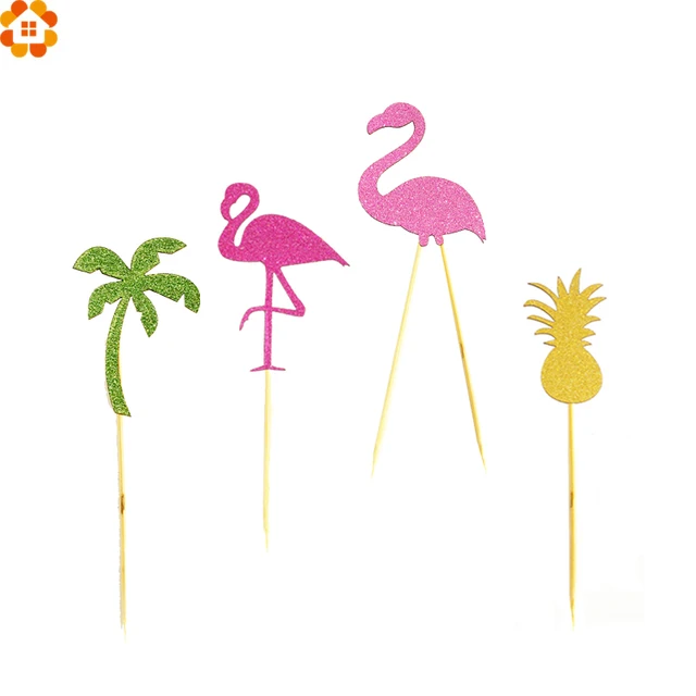 12PCS Birthday Party Flamingo Cupcake Toppers Cute Cakes Topper Picks