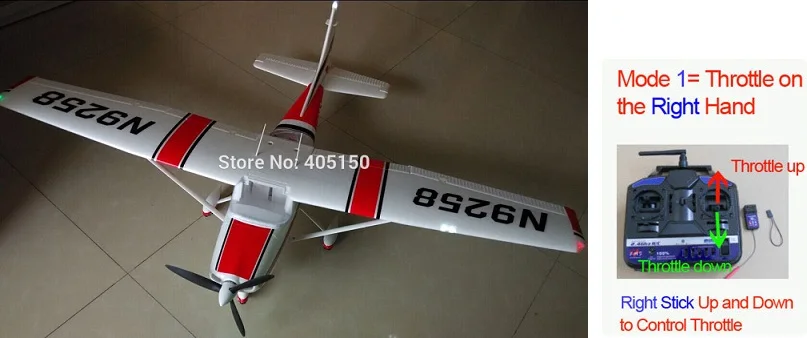 Хороший для начинающих RC самолет тренировочный самолет V2 Cessna 182 1410 мм размах крыльев 6ch с закрылками, светодиодный светильник epo RTF, без батареи - Цвет: Red Mode 1