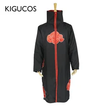 KIGUCOS Naruto Akatsuki Cosplay Costumes Partido Outfit Tobi Uchiha Itachi Deidara Manto Trajes de Halloween Do Cabo(China)