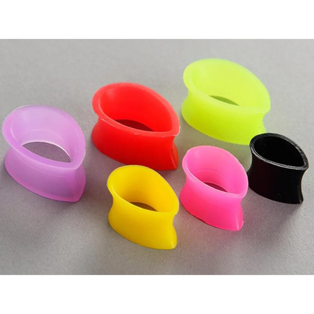 

2Pcs Silicone Water Drop Double Flared Flesh Tunnel Ear Gauges Women Ear Stretchers Plugs Earring Expander Body Piercing Jewelry