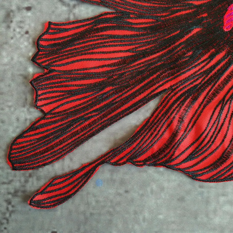 Большой красной рыбы вышитая наклейка патчи аппликация пришить патч для одежды рубашка ручной одежды вышивка DIY