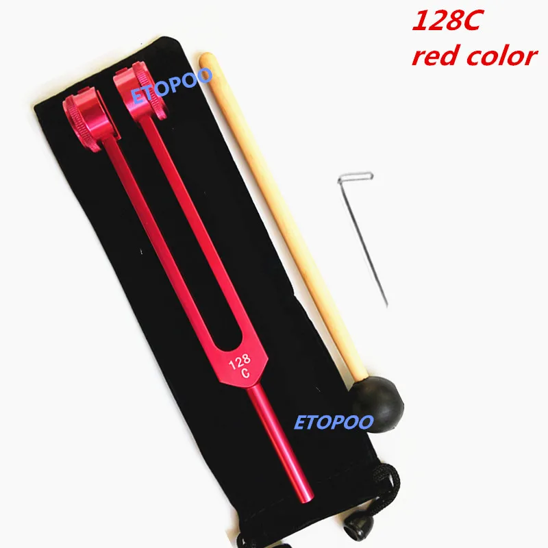 128Hz 256HZ 512C MI528 C64 Medical Neurological Tuning Fork Sets for Sound Healing Therapy Aluminum Alloy Multiple Color Choice - Цвет: 128C red