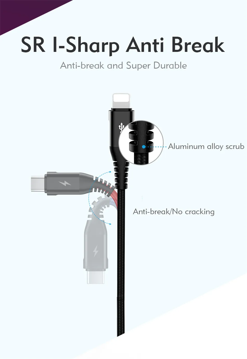 Benks Universal 3 In 1 Lighting Charger Cable For iPhone X 7 8 6 Plus Micro USB Type C For Oneplus Xiaomi 5 Phone Charging Cable (4)
