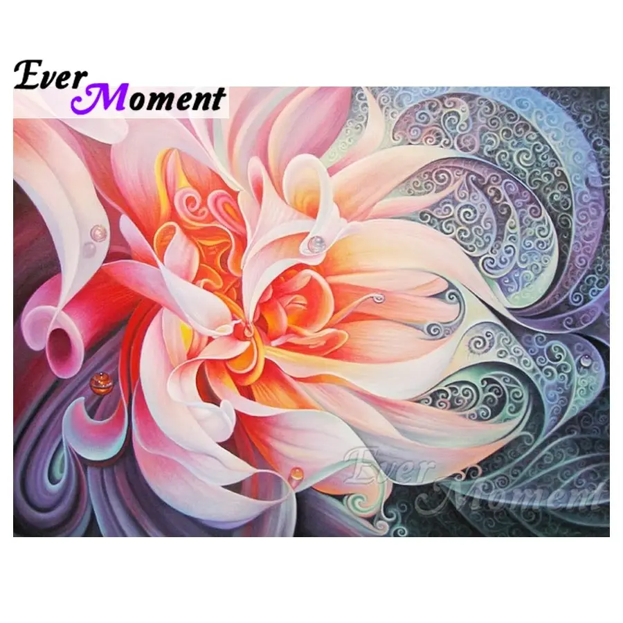 Ever Moment 5D DIY Алмазная вышивка розовый цветок мозаика квадратные дрели