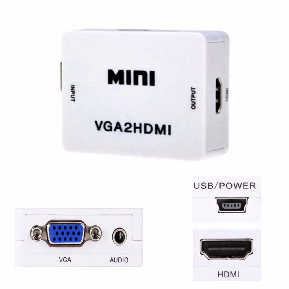 Kebidu HDMI 1080P разъем адаптера для проектора портативных ПК с HDMI2VGA конвертер мини