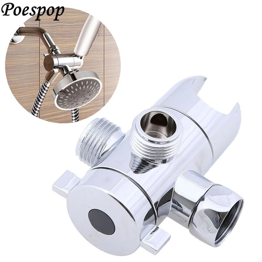 

POSEPOP Hand Shower Mixer Diverter Holder Valve Chrome Head Arm Flow Handheld Fixed Showerhead Diverter Valve Water Separator