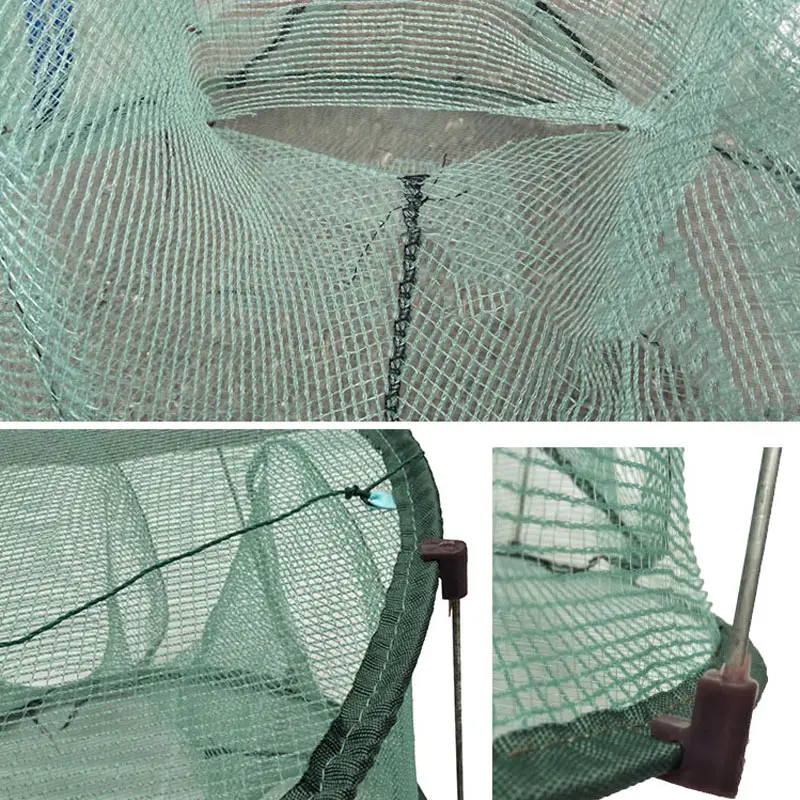 6 отверстий рыболовная креветка рыболовная сеть Автоматическая рыболовная сеть ловушка клетка круглой формы прочная открытая для крабов Раков Омаров
