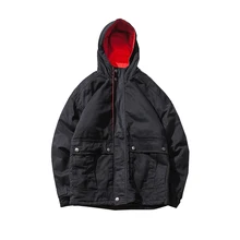 Новые мужские зимние куртки, Толстая черная парка с капюшоном, мужские пальто, повседневные стеганые мужские куртки, мужская одежда