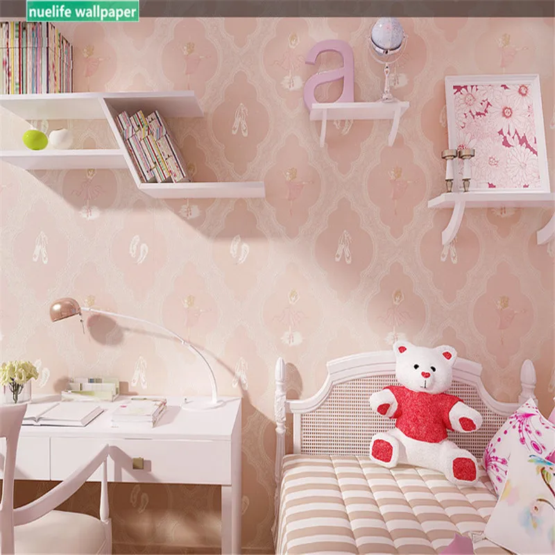 Мультфильм розовый балет милый девушка шаблон Нетканые обои гостиная спальня детская комната фон для детского сада обои