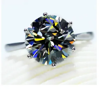 

4 Carat Solid 585 Gold Top Popular Brand Unfailing Synthetic Diamonds Women Wedding Ring World Hot Top Quality Solid Gold Ring