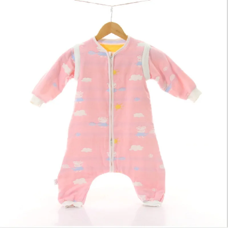 Хлопковый Конверт для новорожденных, детское постельное белье из муслина, милый стиль, с длинными рукавами, для сна, мягкий хлопковый для младенцев, газовая спальный мешок - Цвет: pink peggy