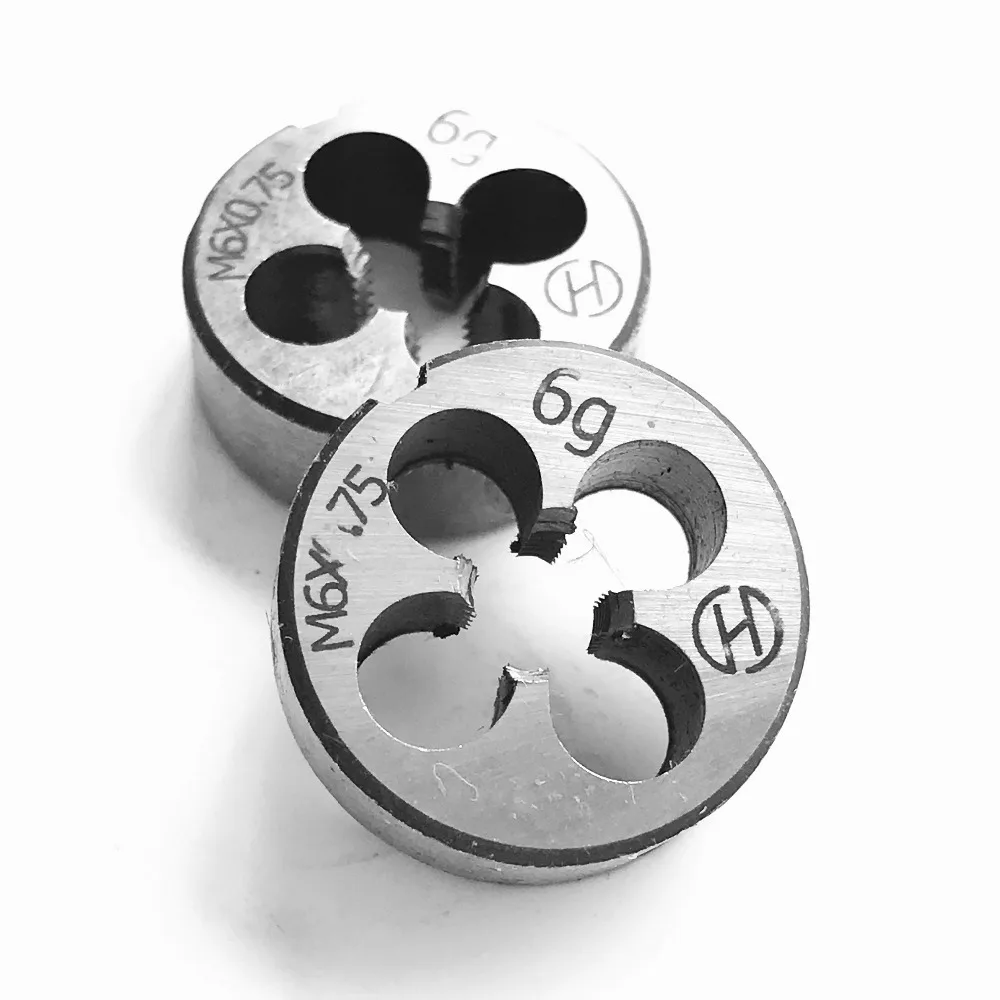 

Free shipping of 2PCS left hand alloy steel made metric manual dies M6*0.75/1.0mm for processing threads of metal workpiece