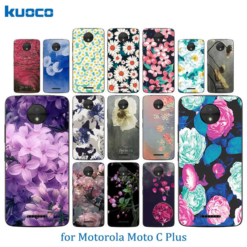 5 0 дюйма для Motorola Moto C Plus чехол телефона с цветущим узором ТПУ силиконовый XT1723 XT1724
