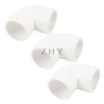

White 40mm x 40mm 90 Degree Equal Elbow PVC Pipe Tube Fitting Coupling 3 Pcs