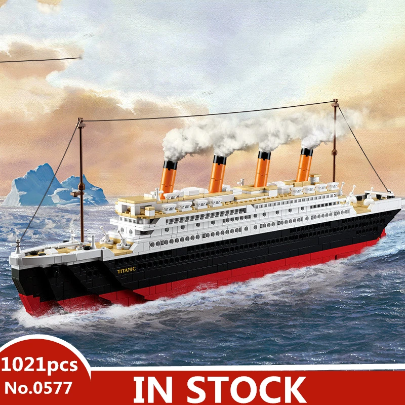 

Sluban 0577 legoed city titanic RMS Boat Ship sets model building kits blocks DIY hobbies Educational kids toys for children