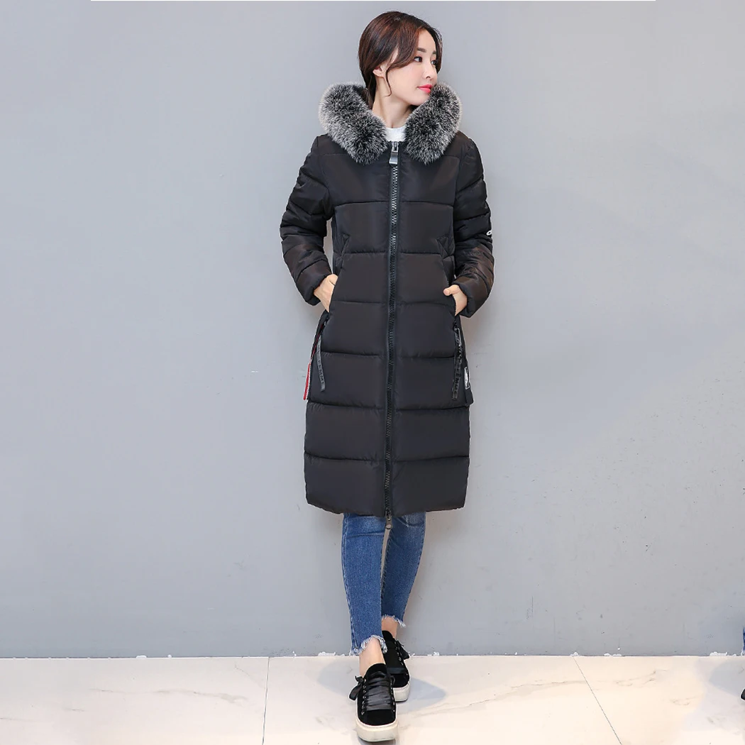 Для женщин пальто корейской Тонкий Подпушка хлопок в длинная куртка с секциями из Для женщин хлопок осень и Новинка зимы высокое качество