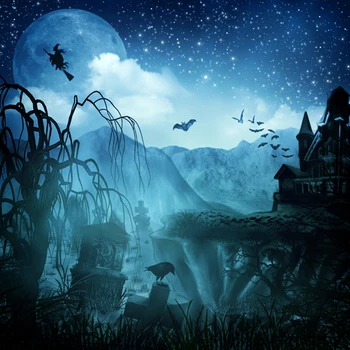 

HUAYI 5x5ft Art Fabric Halloween Backdrop Customized Newborn For Studios Drop D-6902