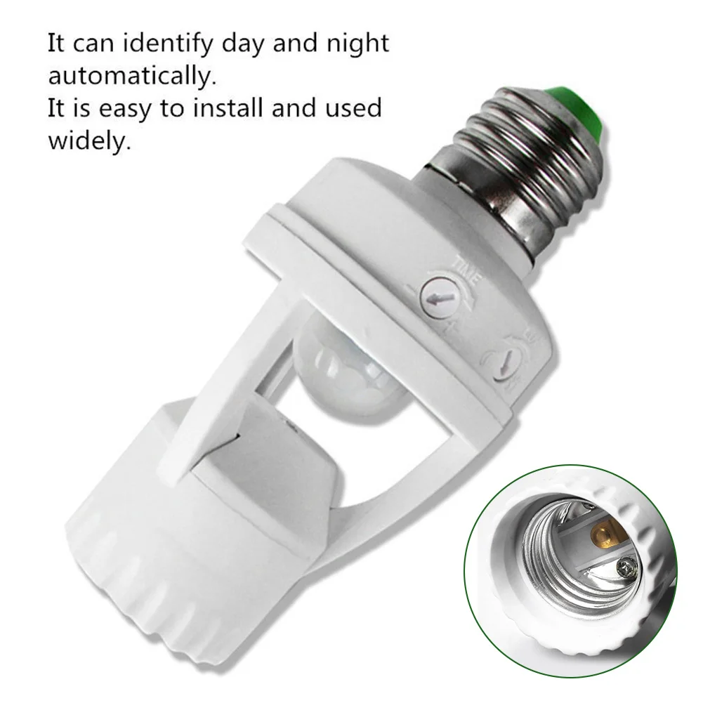 

1pcs E27 Infrared PIR Motion Sensor Light Bulb Switch Holder Converter For Energy-Saving Lamps LED Lamp