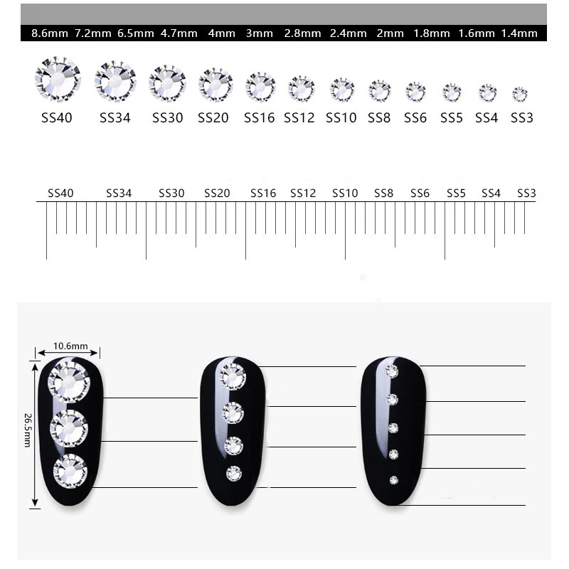 1 упаковка SS3 дизайн ногтей прозрачные стразы украшения Шарм ювелирные изделия бриллианты стекло блеск маникюр Дизайн Аксессуары