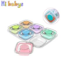 6 шт. в наборе, контейнер для детского питания, силиконовая посуда, герметичная коробка для хранения, детская пищевая добавка, свежая посуда для еды и закусок