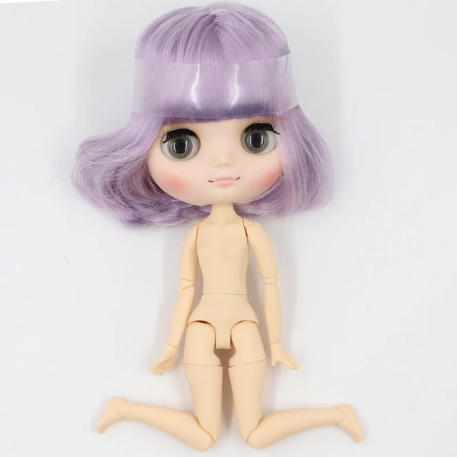 8 middle Blythe factory Doll Joints body Long purple hair 1/8 bjd smooth  face