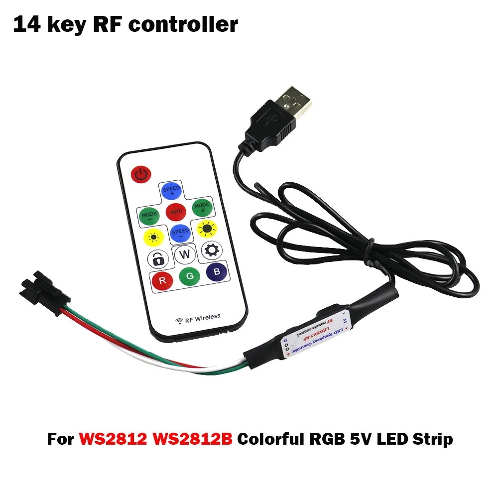 5 В USB RGB светодиодный контроллер Диммер RF беспроводной мини пульт дистанционного управления для RGB 3528 5050 WS2812B RGB светодиодный ленточный светильник 5-24 В