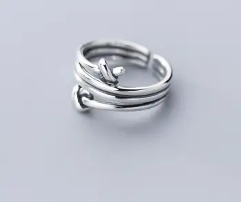 

Authentic REAL. 925 Sterling Silver Multi-Layers &Love Knot Band Rings adjust Jewelry GTLJ1662