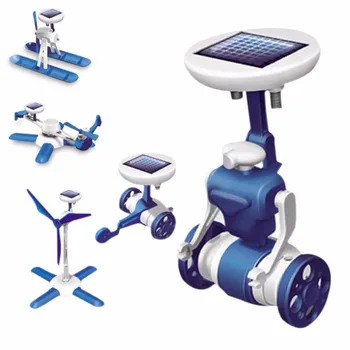 

New Style 6 in 1 solar toy kit robot windmill plane car educational DIY solar power Kits Novelty robots Kids Toys for Children
