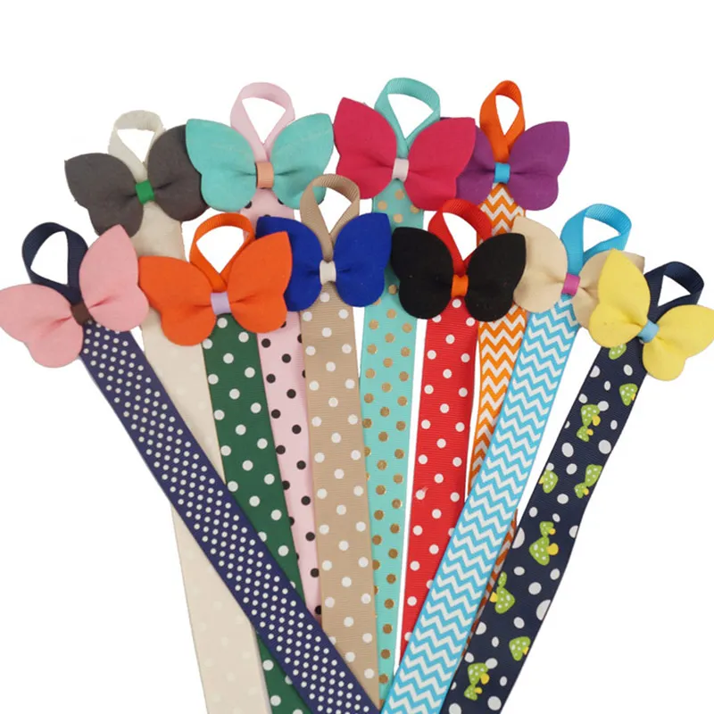 

cute Hair Bow Holder Handmade Cartoon Dots Long Hair Clip Organizer Grosgrain Ribbon Barrette Hair accessories Holders For Girls