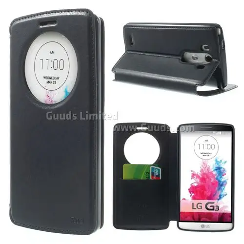 Roar Korea Noble Quick Circle Leather Flip Cover for LG G3 D850 D855 LS990 - Navy