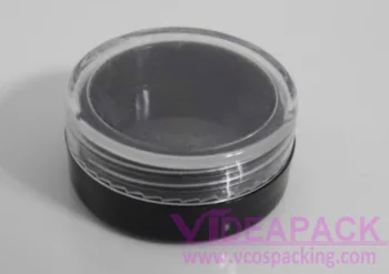

1000pcs 2.5g black Plastic Jar with clear cap,Cosmetic Packaging bottles,Sample Cream Pot, Display Container