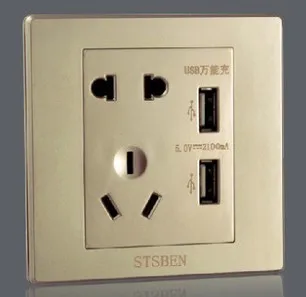 Tomada de Parede Tomada de Telefone Frete Grátis Melhor Preço Tomada Usb 5 v 2100ma Buracos Móvel 2 1 Frete grátis melhor preço 2 tomada usb