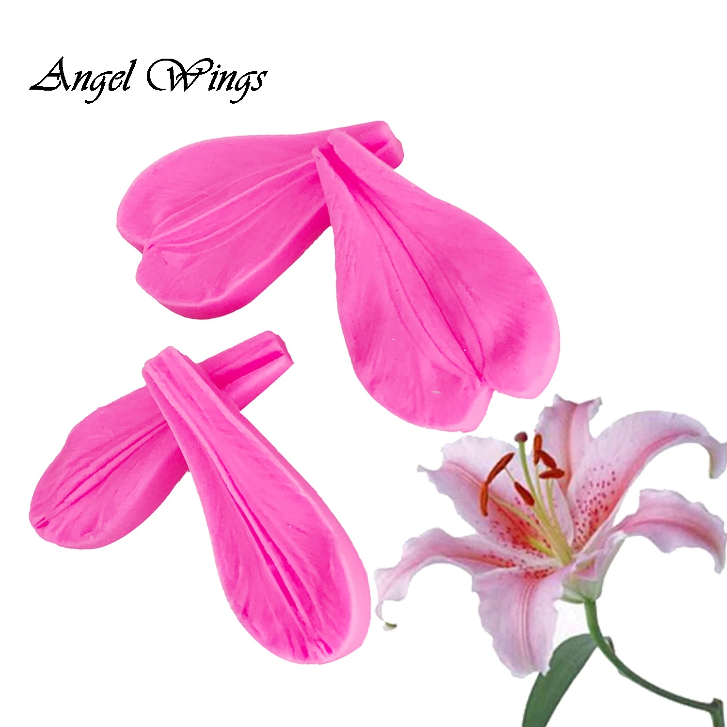 

4ps/set DIY Lily petals Silicone flower mold for cake decorating fondant chocolate clay Clay Resin F1390