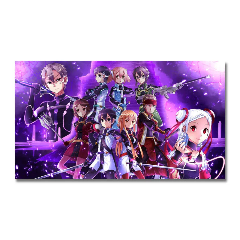 Art Silk Or Canvas Print Sword art Online Yuuki Asuna Kirigaya Kazuto Anime Poster 13x24 24x43 inch For Room Decor Decoration-03 Art Silk Or Canvas Print Sword art Online Yuuki Asuna Kirigaya Kazuto Anime Poster 13x24 24x43 inch For Room Decor Decoration-03