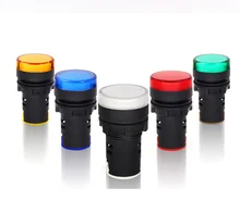 1pcs 12V/24V/220V/380V AD16-22DS 22MM LED Signal Light Power Switch Indicator Accessories 5 colors Optional Free Shipping