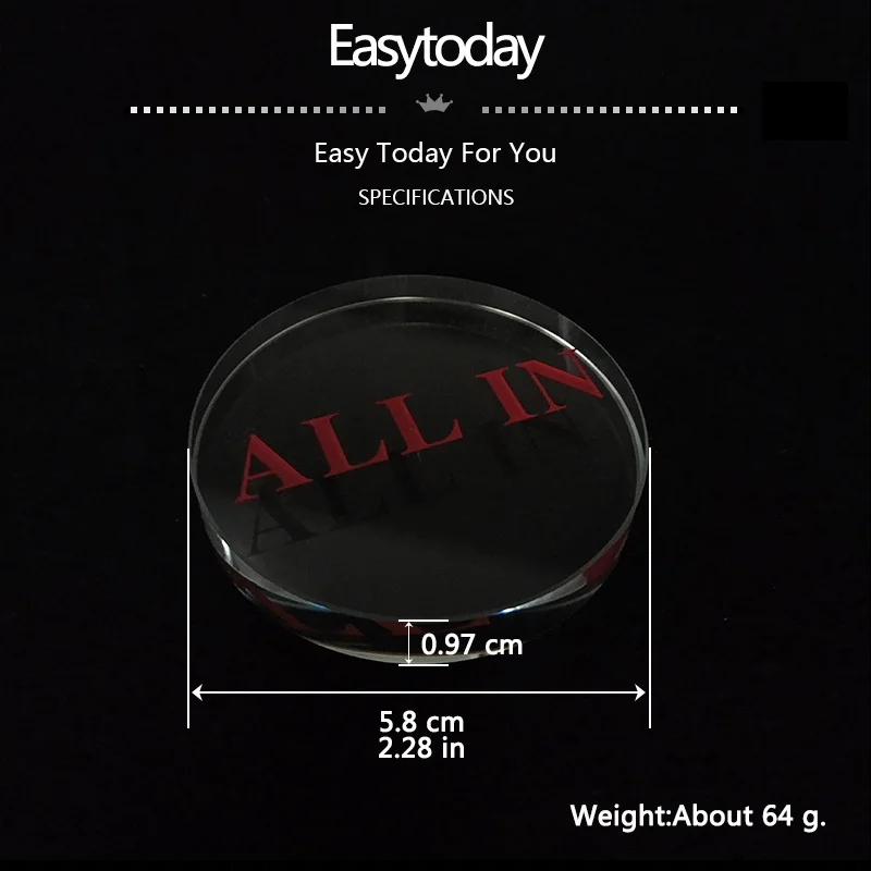 Easytoday 1 шт покер круглые микросхемы все в прозрачном кристалле Техасские казино