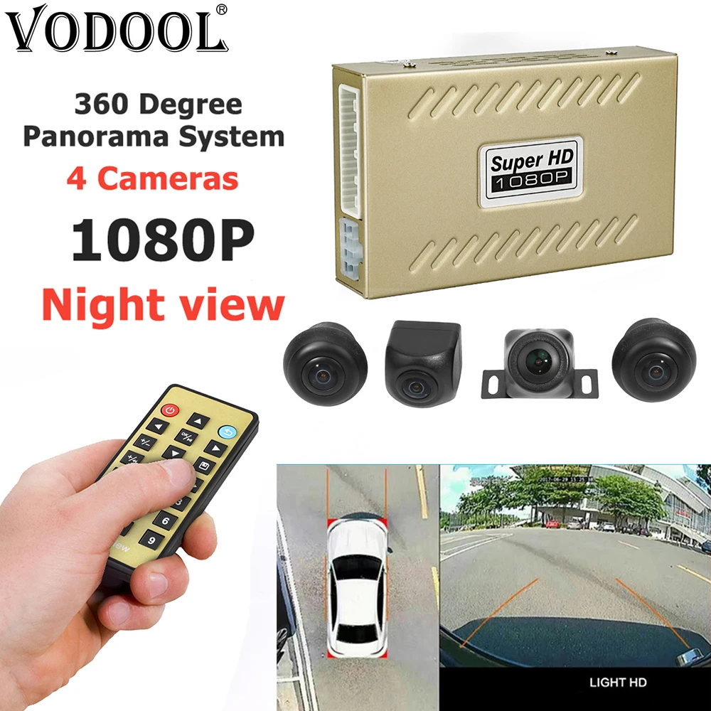 VODOOL 360 градусов птичий вид панорама система 1080P Автомобильный видеорегистратор объемный вид заднего вида Автостоянка мониторинг с 4 камерами