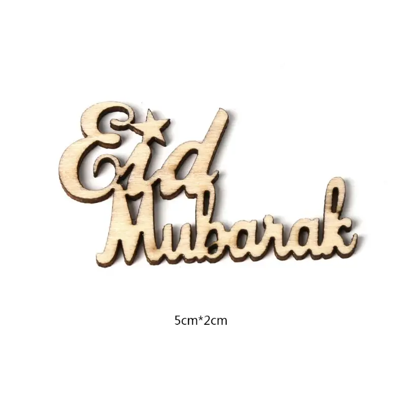 

15pcs Wooden Craft Eid Mubarak Decoration Table Confetti Scatter Festival Party Home Decor Desktop Ornament APR-30