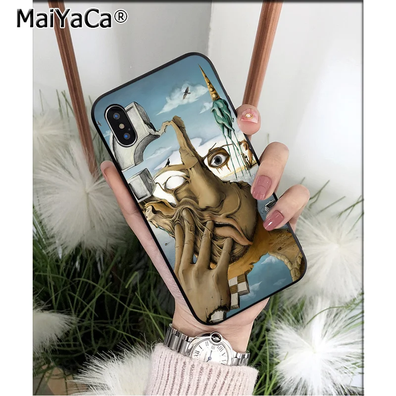MaiYaCa Salvador Dali художественный Силиконовый ТПУ мягкий черный чехол для телефона для iPhone X XS MAX 6 6s 7 7plus 8 8Plus 5 5S SE XR чехол