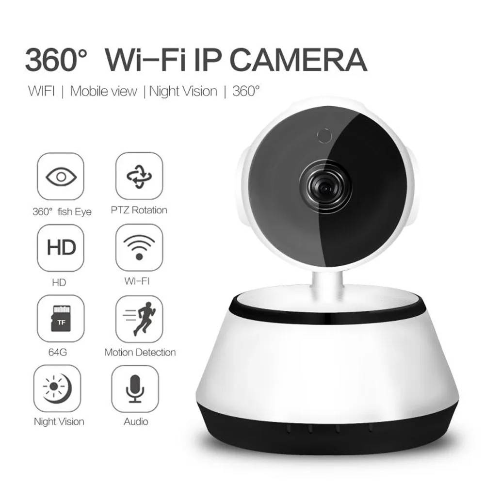 

3.6mm high-definition COMS wireless WiFi camera pet baby monitoring network camera hoisting wall-mounted audio camera