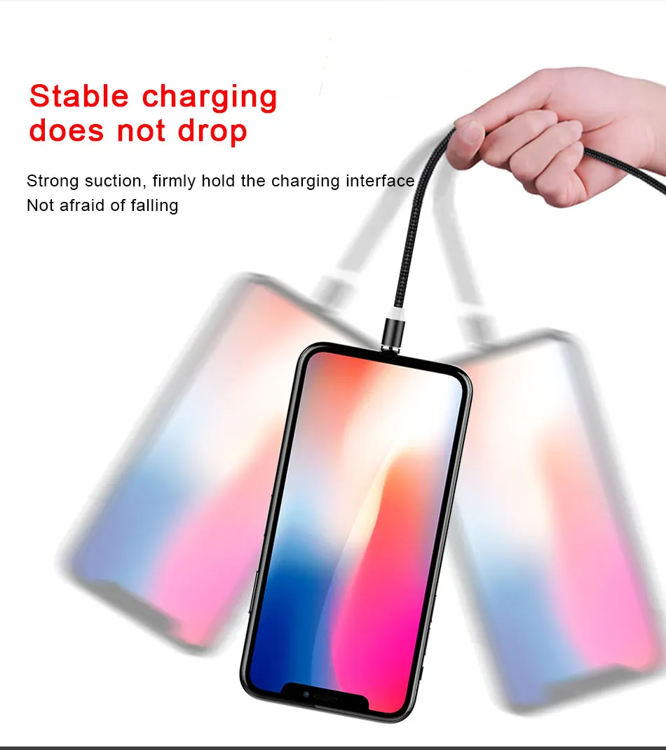 NOHON For iphone Magnetic Cable  Micro USB Type C Magnet Charge For iPhone XS MAX XR X 8 7 Samsung S8 S9 S7 S6 Charging Cable 2M (9)