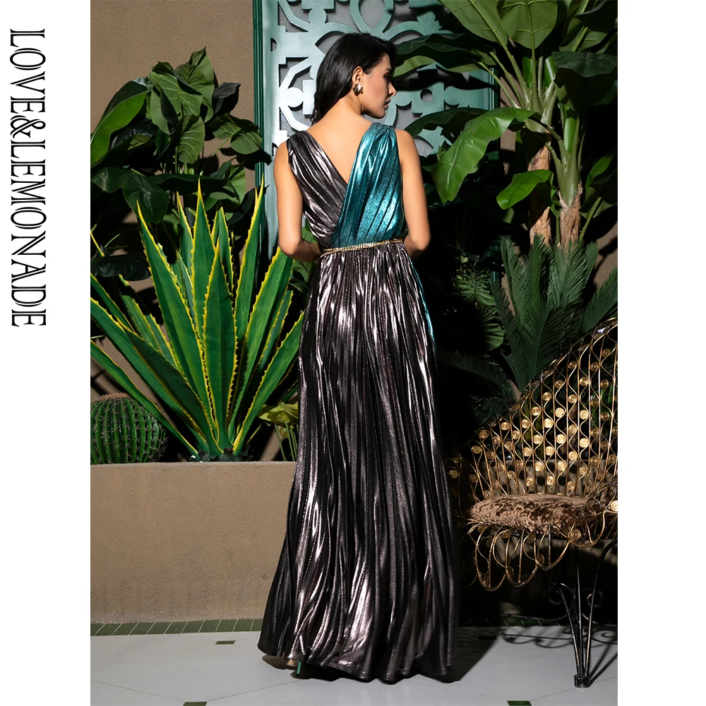 LOVE&LEMONADE Silver And Green Sexy Deep V