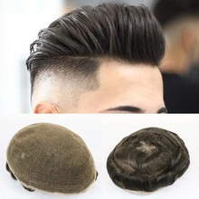 Швейцарский полный кружевной мужской парик 1B черный цвет настоящие человеческие волосы смешанные 80% серый синтетический замена волос для мужчин шиньон
