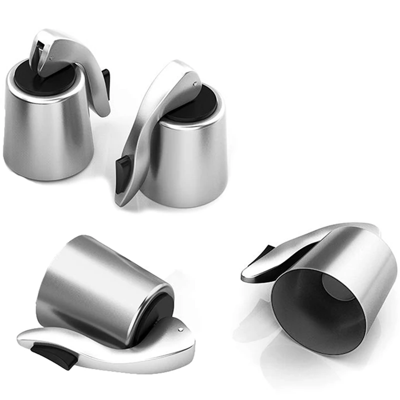 

Wine Stoppers, 4 Pack Stainless Steel Wine Saver, Reusable Wine Bottle Preserver With Plug, Keeps Your Wine Fresh Simply And E
