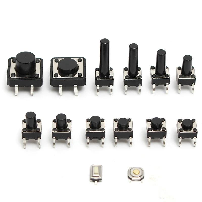 140pcs 10 Types Momentary Tactile Switches Push Button Switch Micro SMD SMT DIP Tact Switches For Electronic Products Mayitr