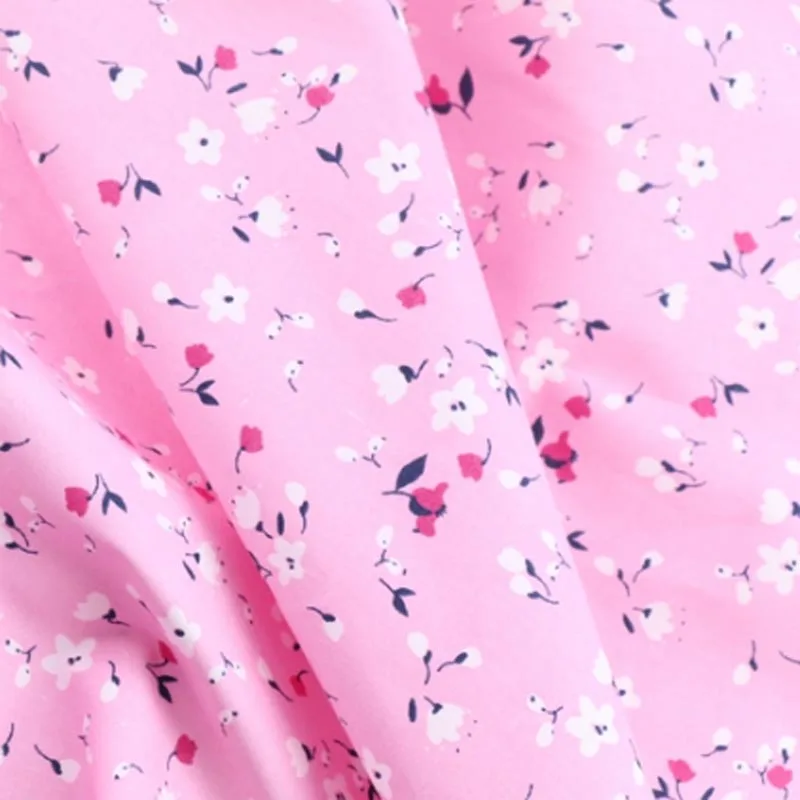 Хлопок саржа розовый зеленый горчичный серый пасторальный маленький белый цветок Цветочный Ткань для комплект кровати «сделай сам» платье Декор ручной работы