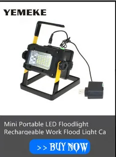 Rechargeable Floodlights 36 LED Flood Light Lamp for Outdoor Camping Work Light with AC Charger and 4*18650 Batteries